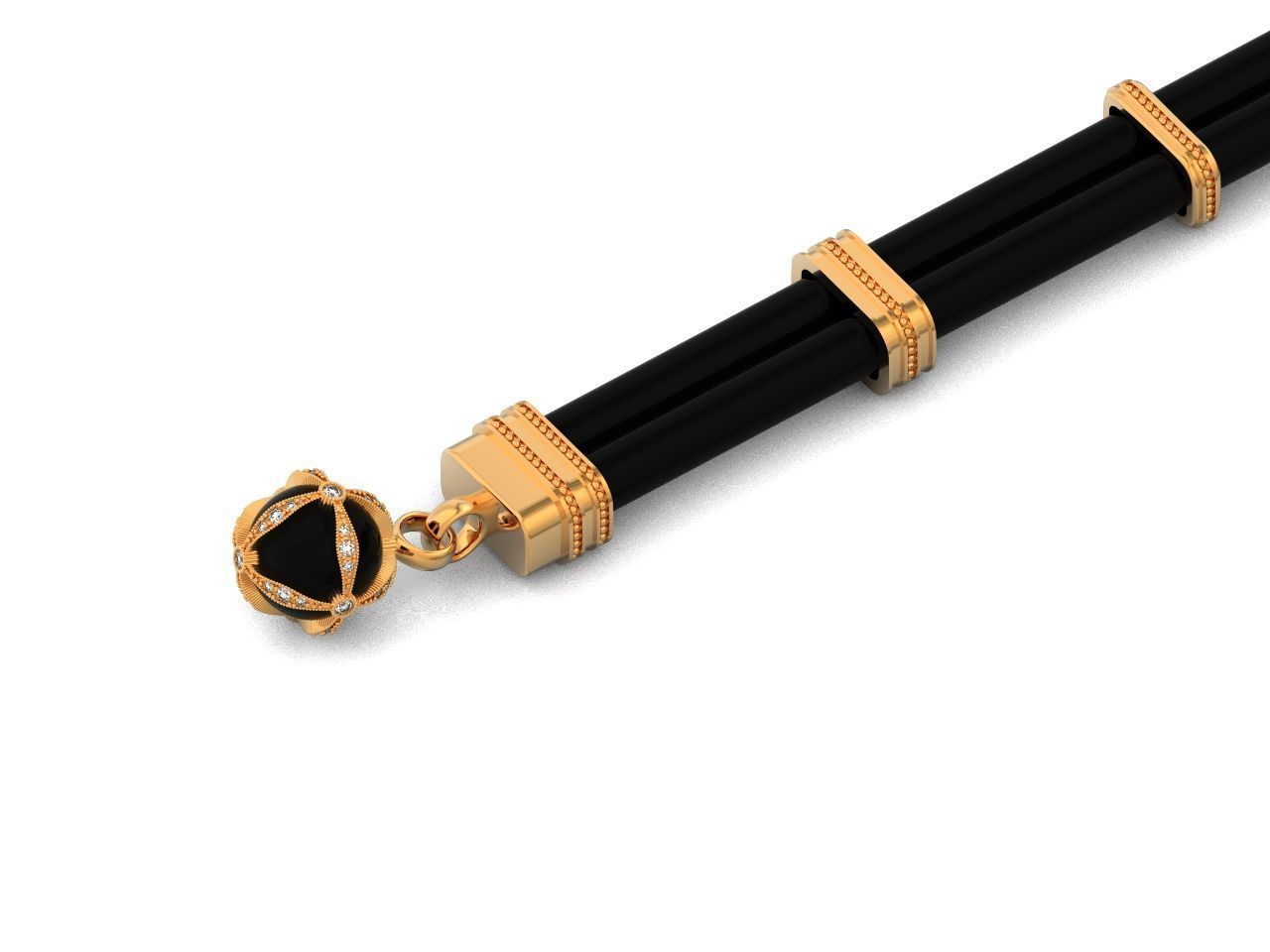 rubber bracelet with fish 1446 3D print model_28