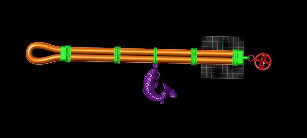 rubber bracelet with fish 1446 3D print model_21