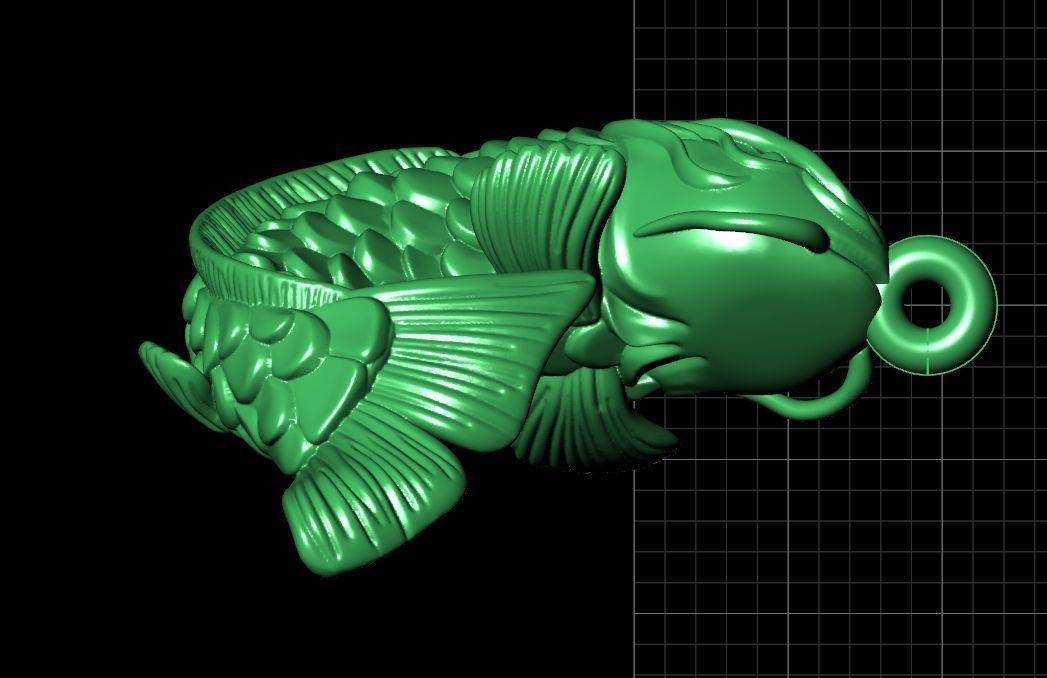 rubber bracelet with fish 1446 3D print model_9