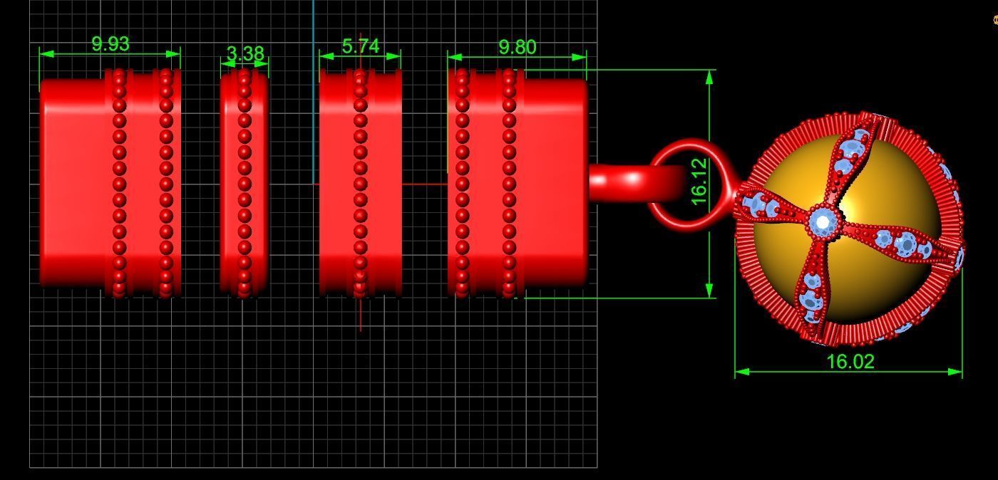 rubber bracelet with fish 1446 3D print model_6