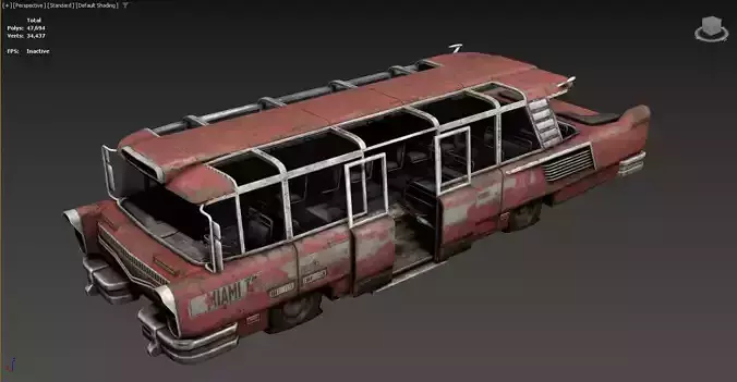 3D model bus of a vintage