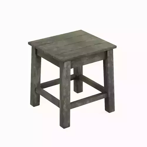 Old Wooden Tabouret 02