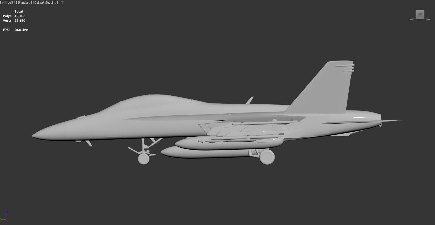 3D model of a fighter jet aircraft Low-poly 3D model_4