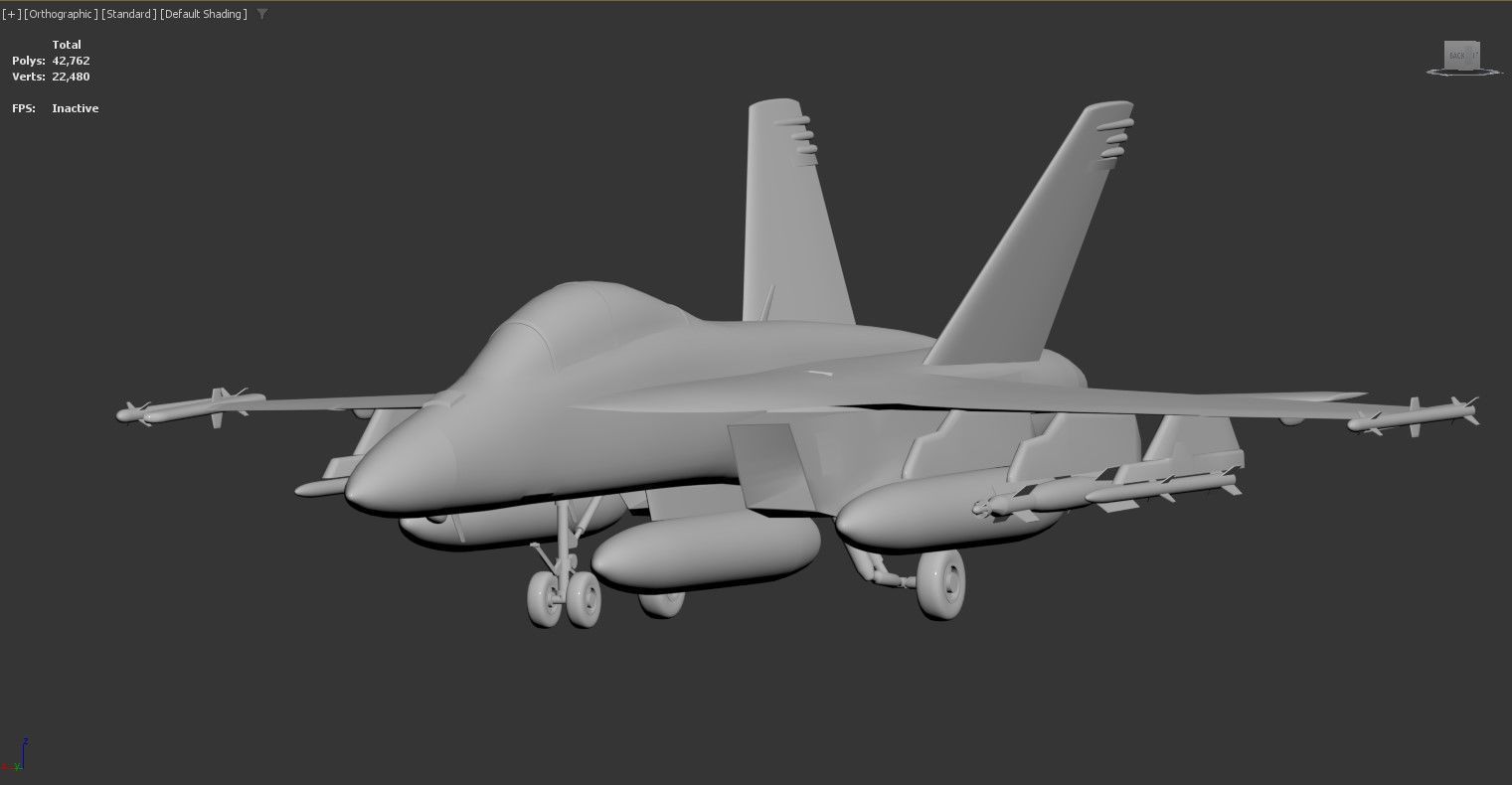 3D model of a fighter jet aircraft Low-poly 3D model_5