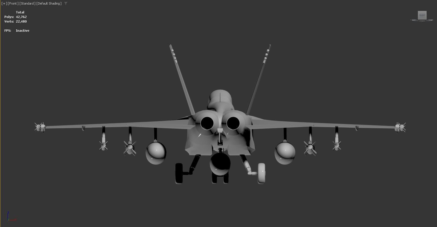3D model of a fighter jet aircraft Low-poly 3D model_3