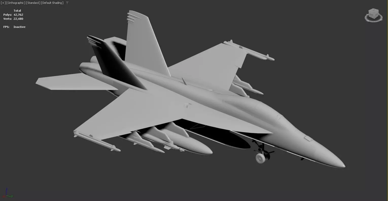 3D model of a fighter jet aircraft Low-poly 3D model_0