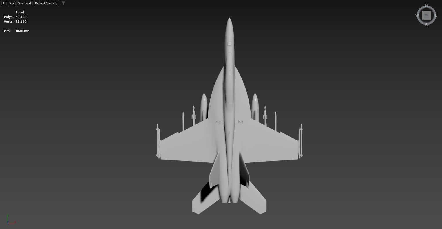 3D model of a fighter jet aircraft Low-poly 3D model_2