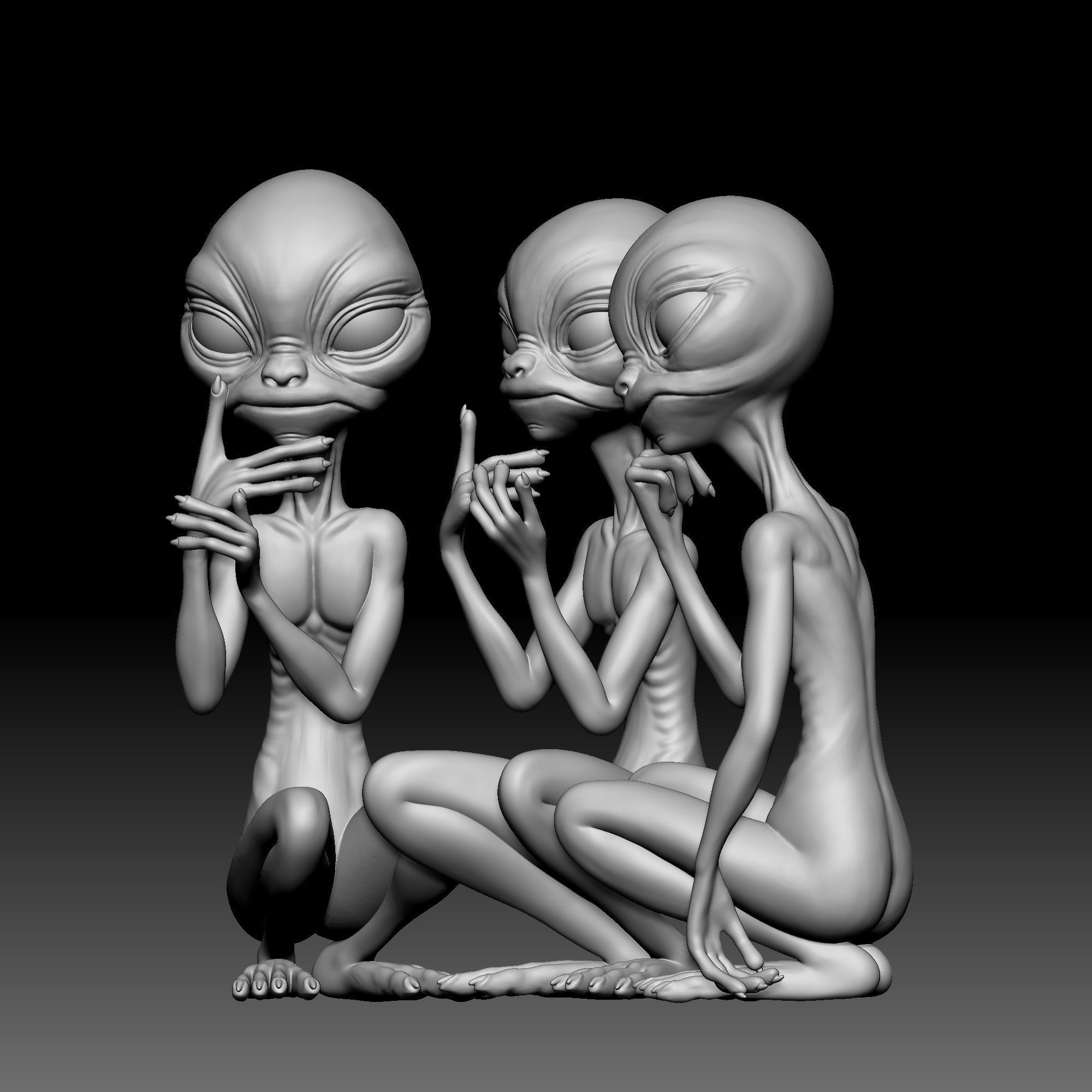 Alien Statue - 0110 3D print model_1