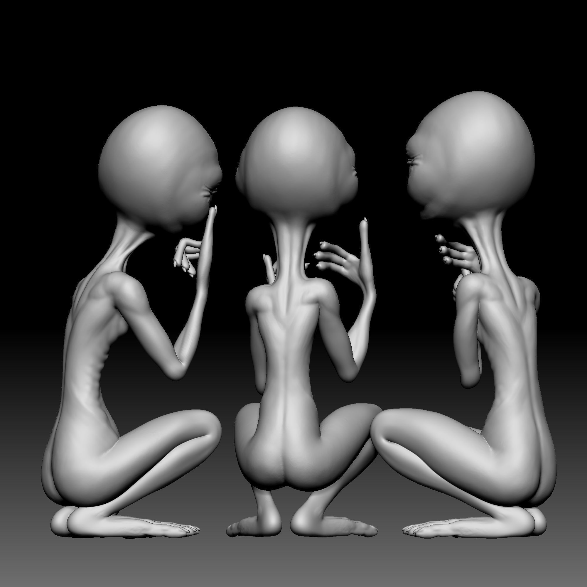 Alien Statue - 0110 3D print model_4