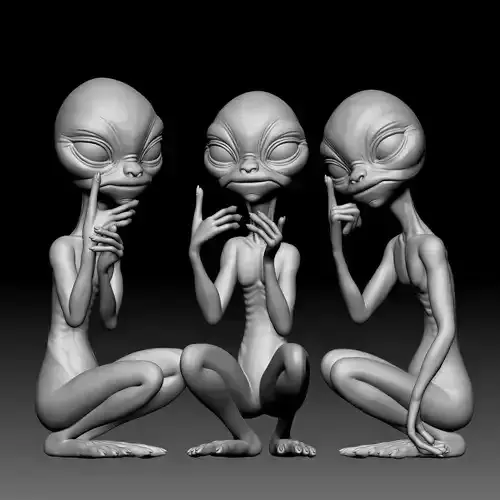 Alien Statue - 0110 3D print model