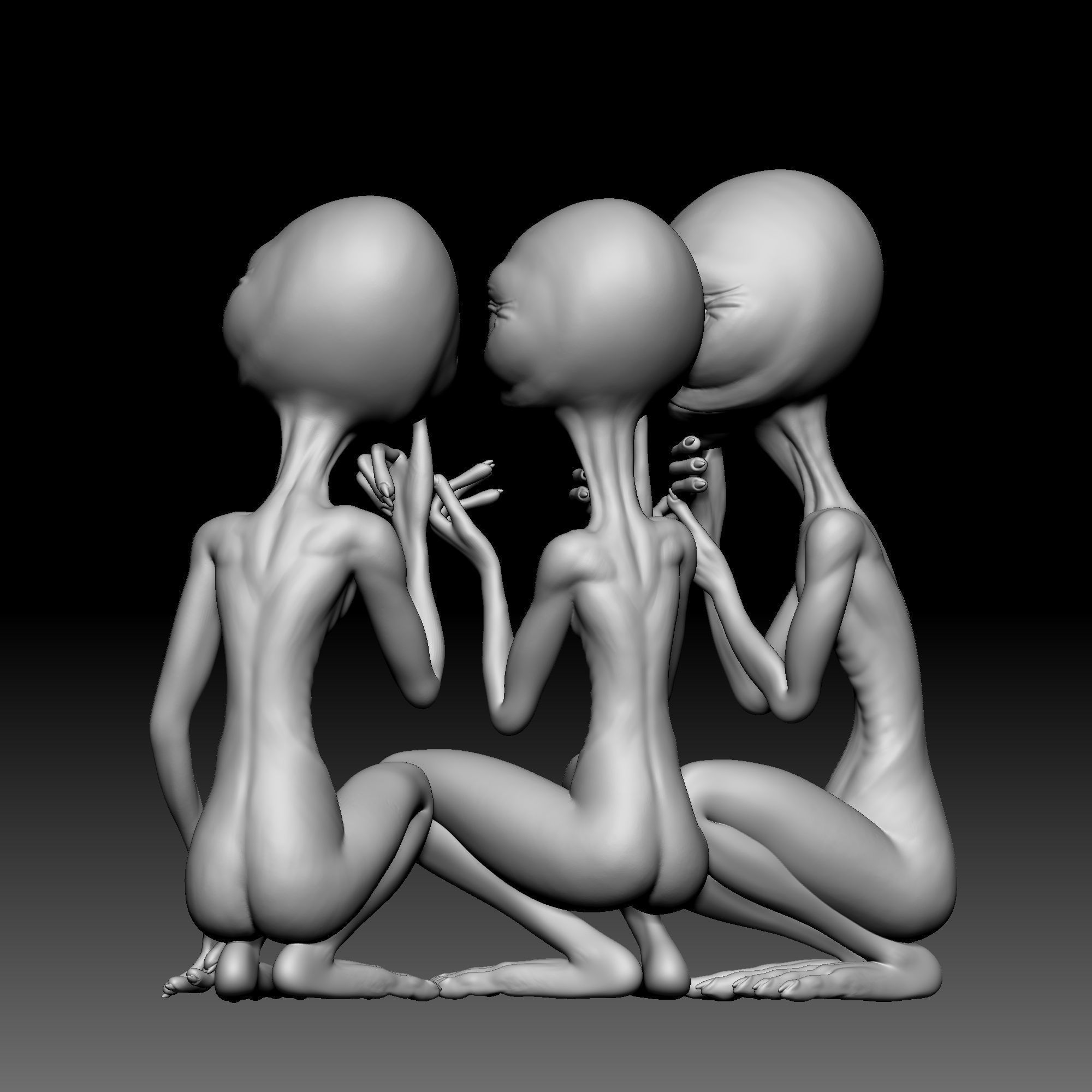 Alien Statue - 0110 3D print model_3