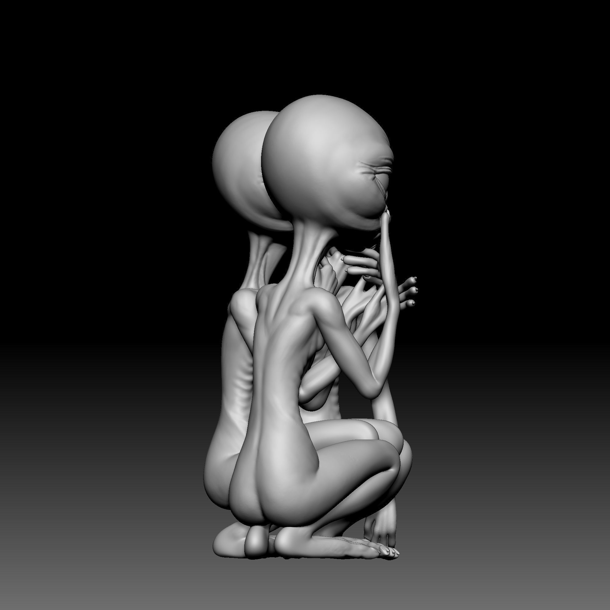 Alien Statue - 0110 3D print model_6