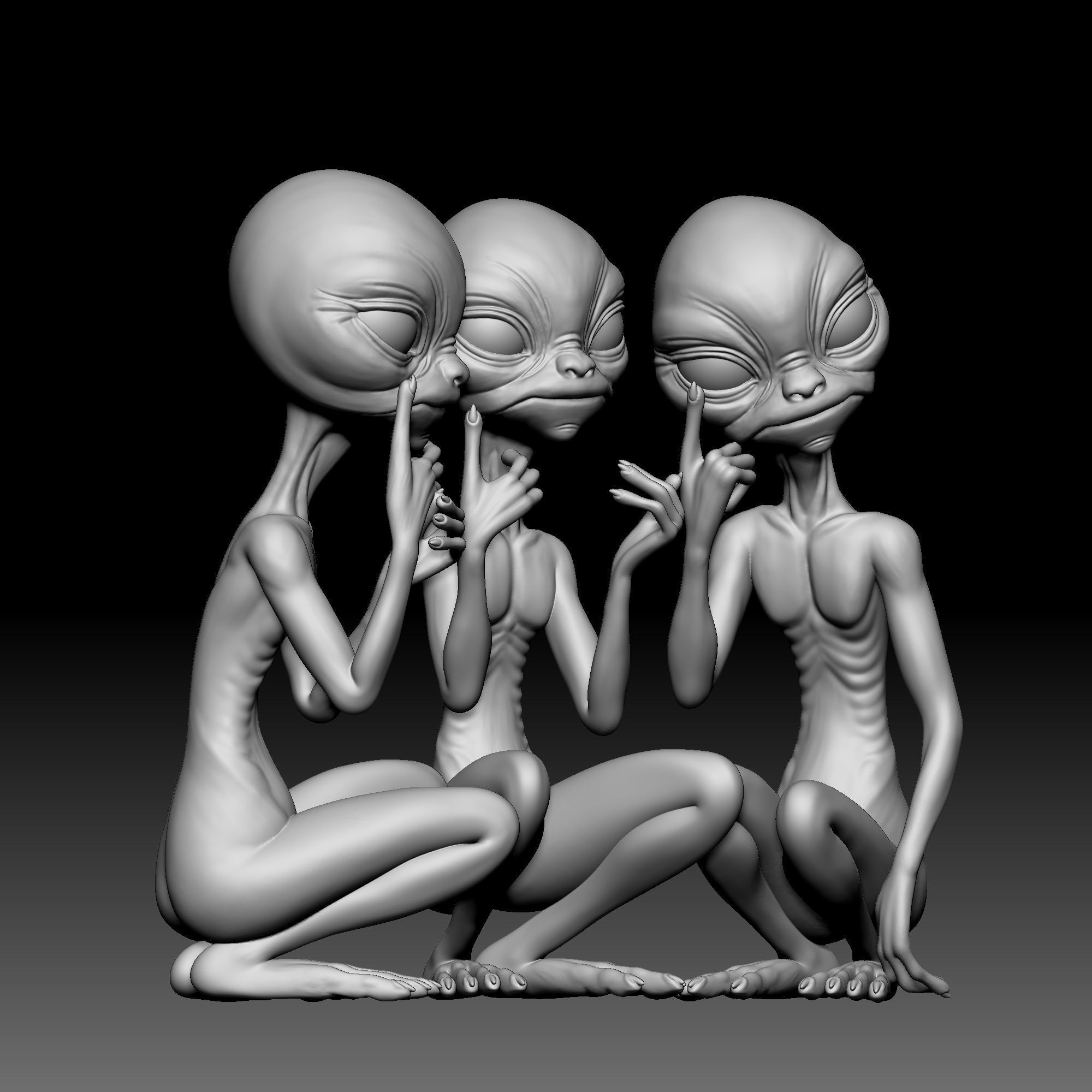 Alien Statue - 0110 3D print model_7