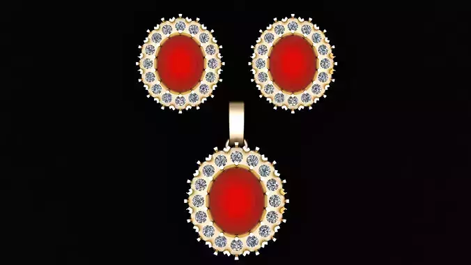 RED HARMONY LOCKET SET 3D PRINTABLE MODEL