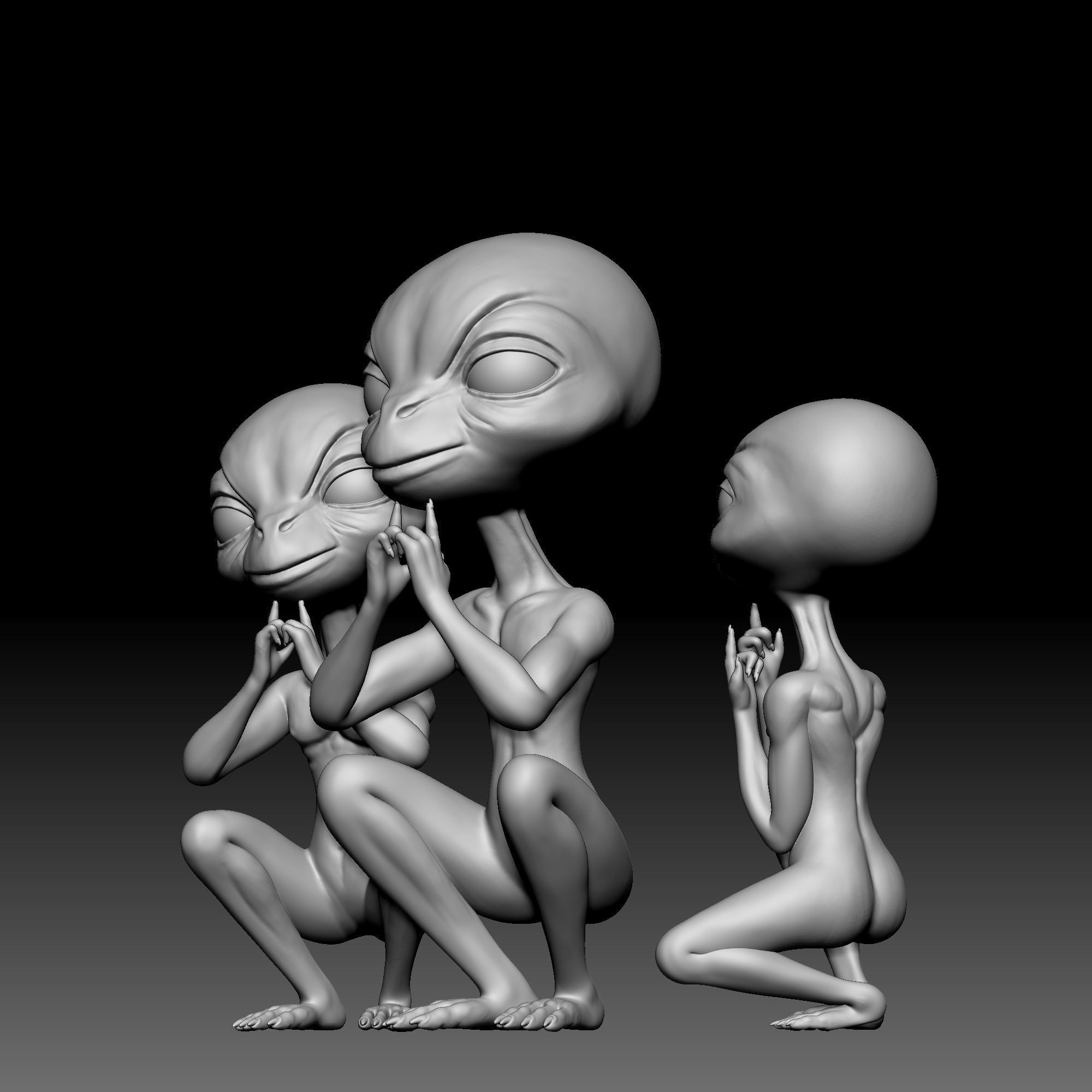 Alien Statue - 0120 3D print model_1