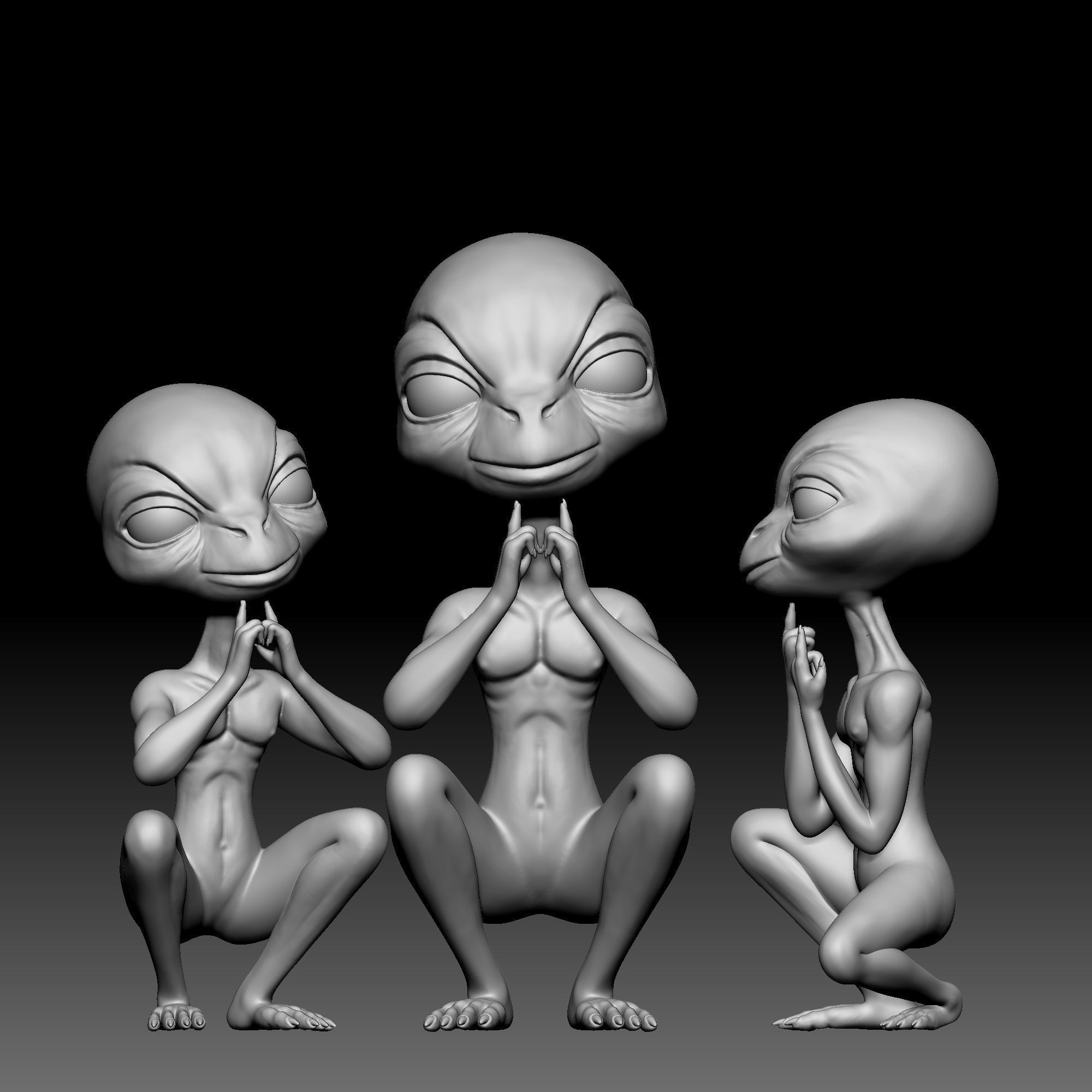 Alien Statue - 0120 3D print model_8