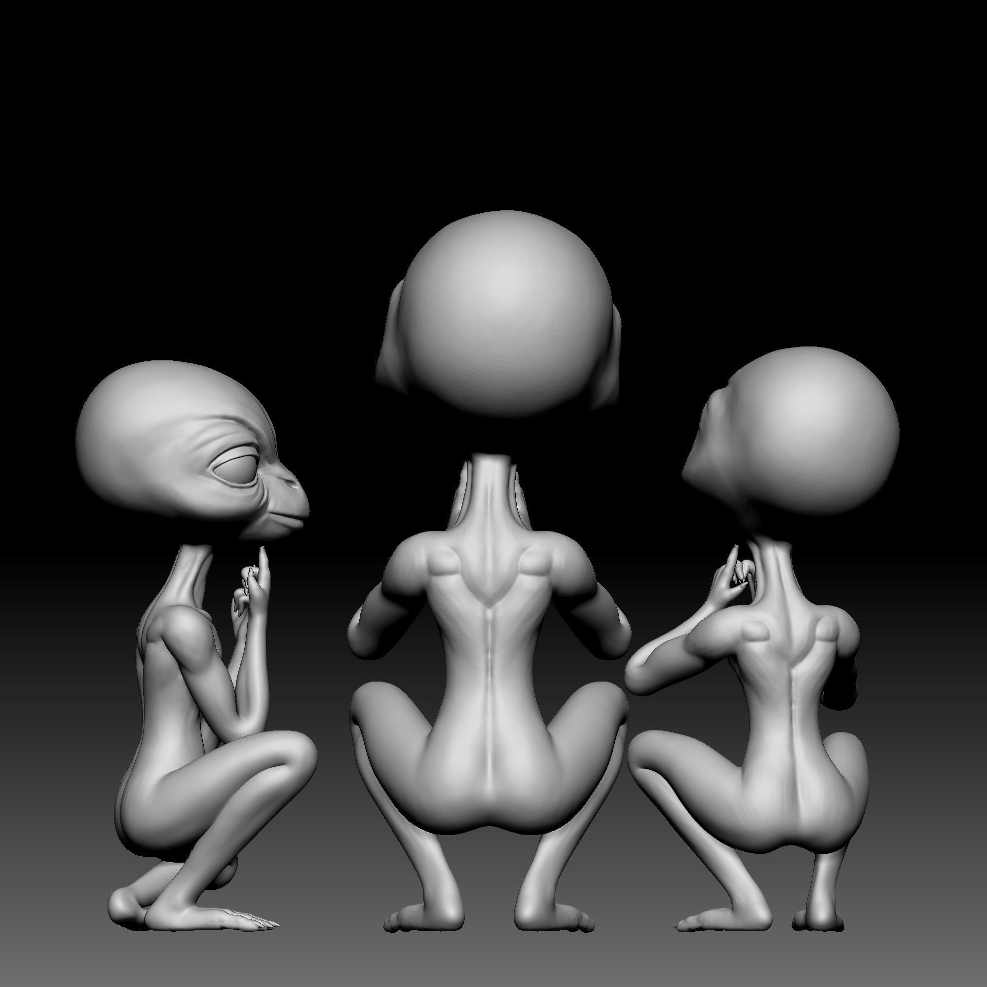 Alien Statue - 0120 3D print model_4