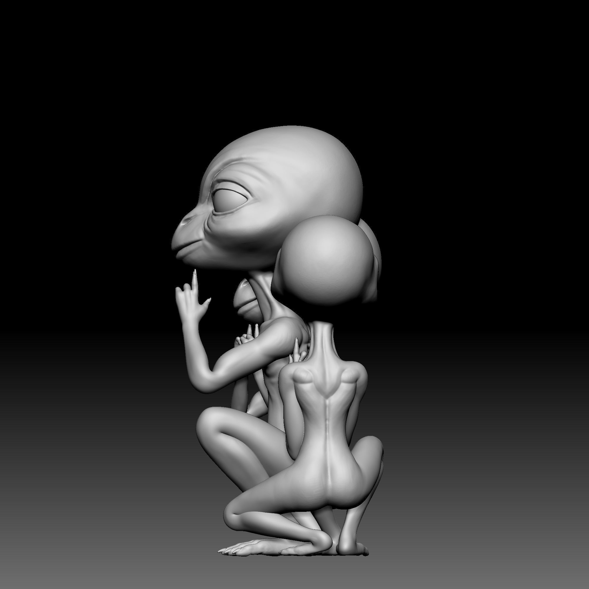 Alien Statue - 0120 3D print model_2