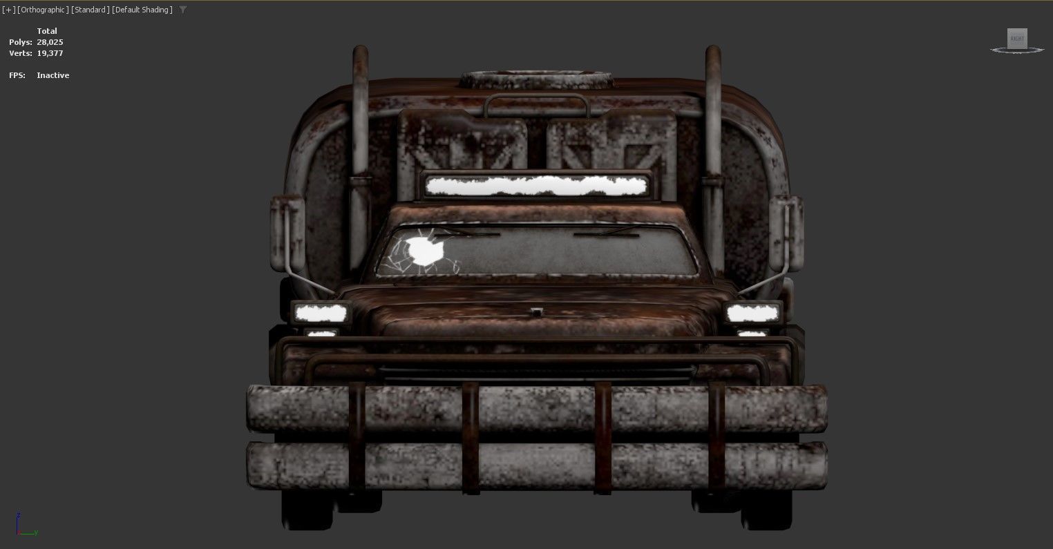 3D model of a rusty old truck Low-poly 3D model_4