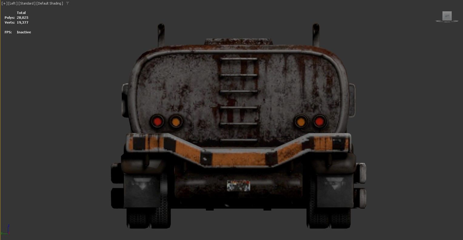 3D model of a rusty old truck Low-poly 3D model_3