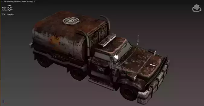 3D model of a rusty old truck