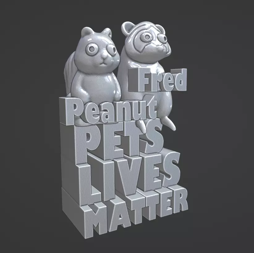 PETS LIVES MATTER - PEANUT AND FRED TRIBUTE Free 3D print model