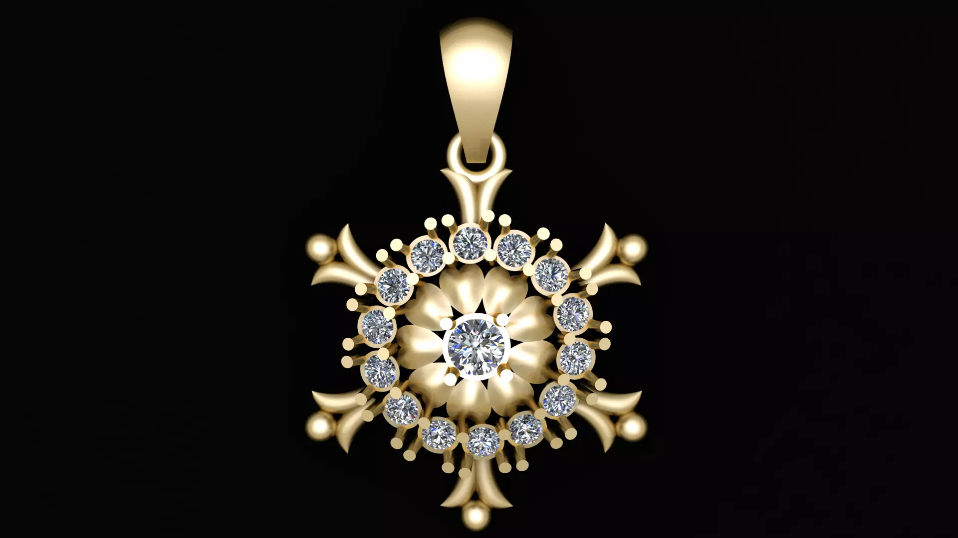 SNOW FLAKE DESIGN PENDANT 3D PRINTABLE MODEL 3D print model_0