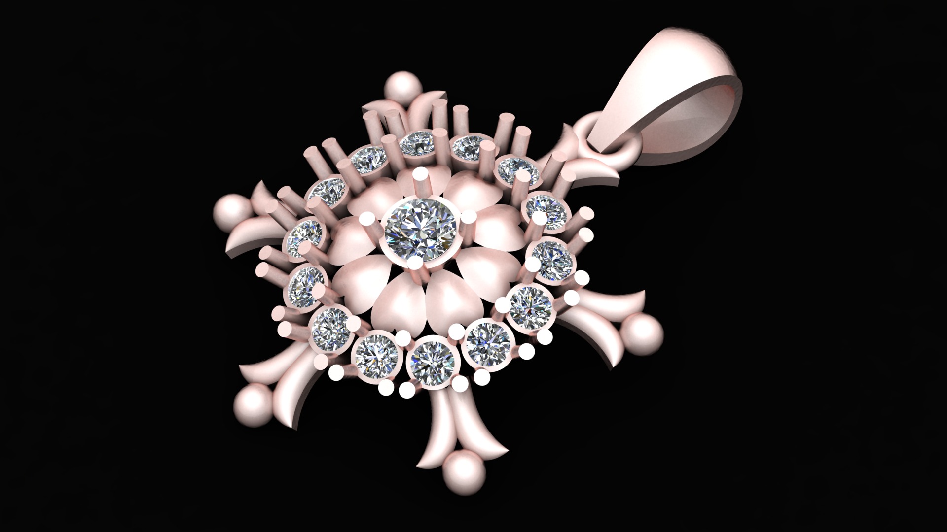 SNOW FLAKE DESIGN PENDANT 3D PRINTABLE MODEL 3D print model_2