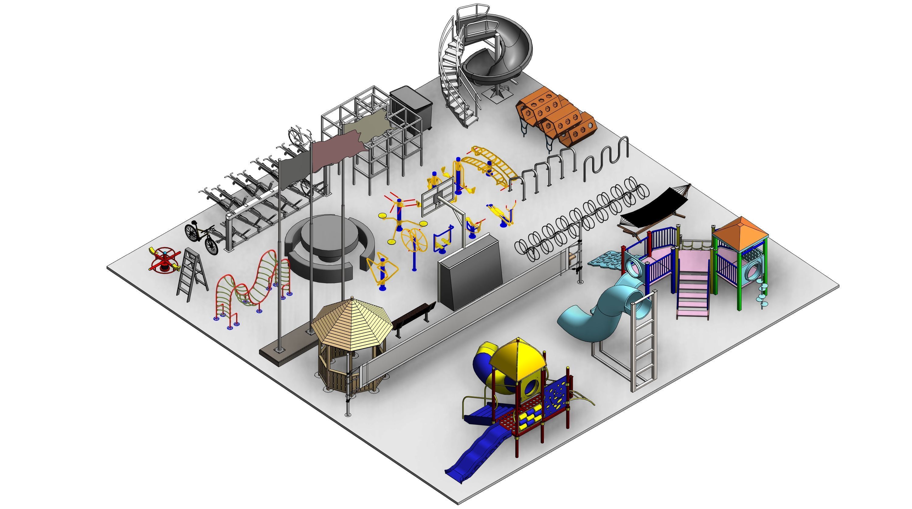 Park Revit Family Parameter 3D model_2