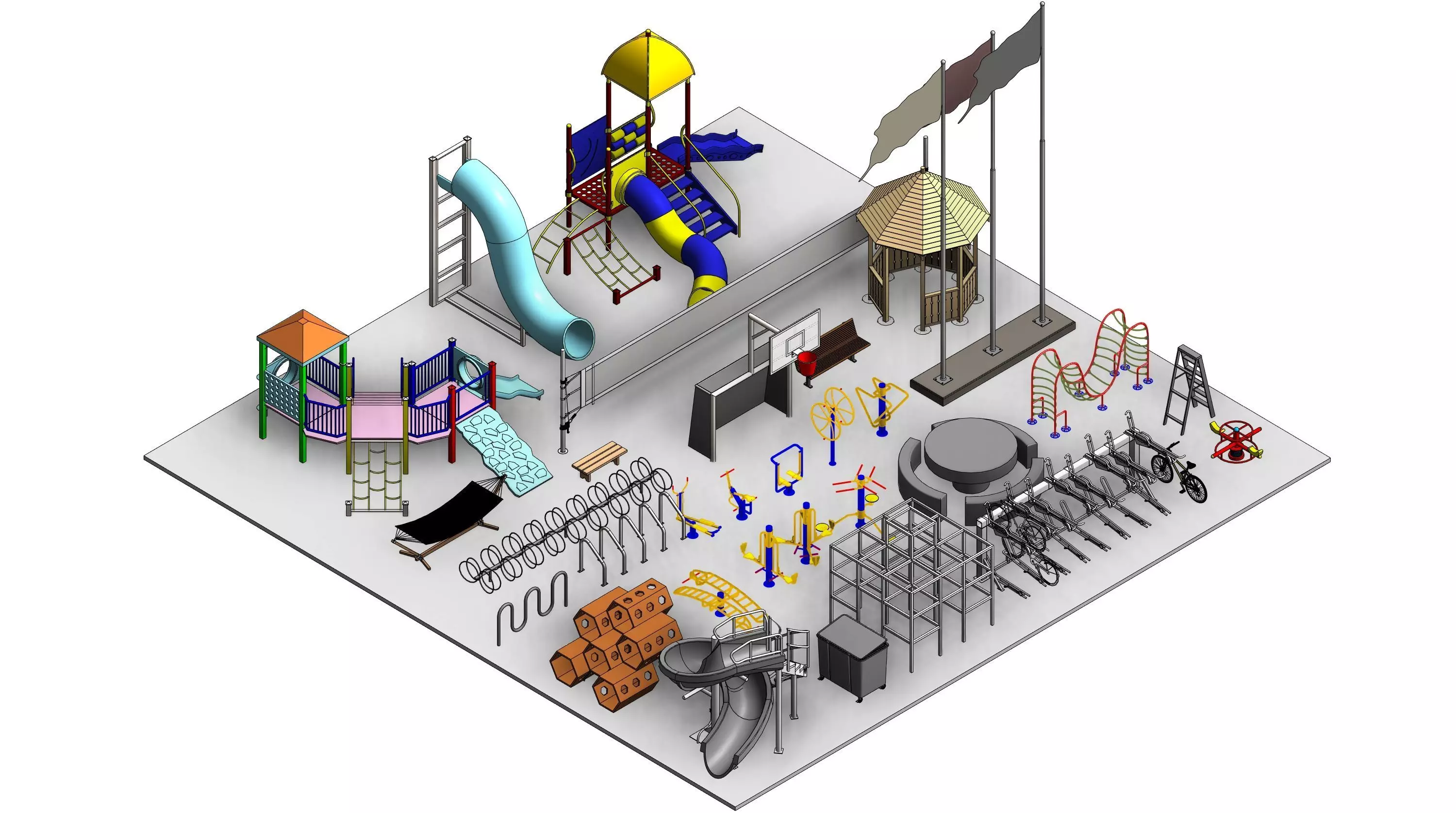 Park Revit Family Parameter 3D model_0