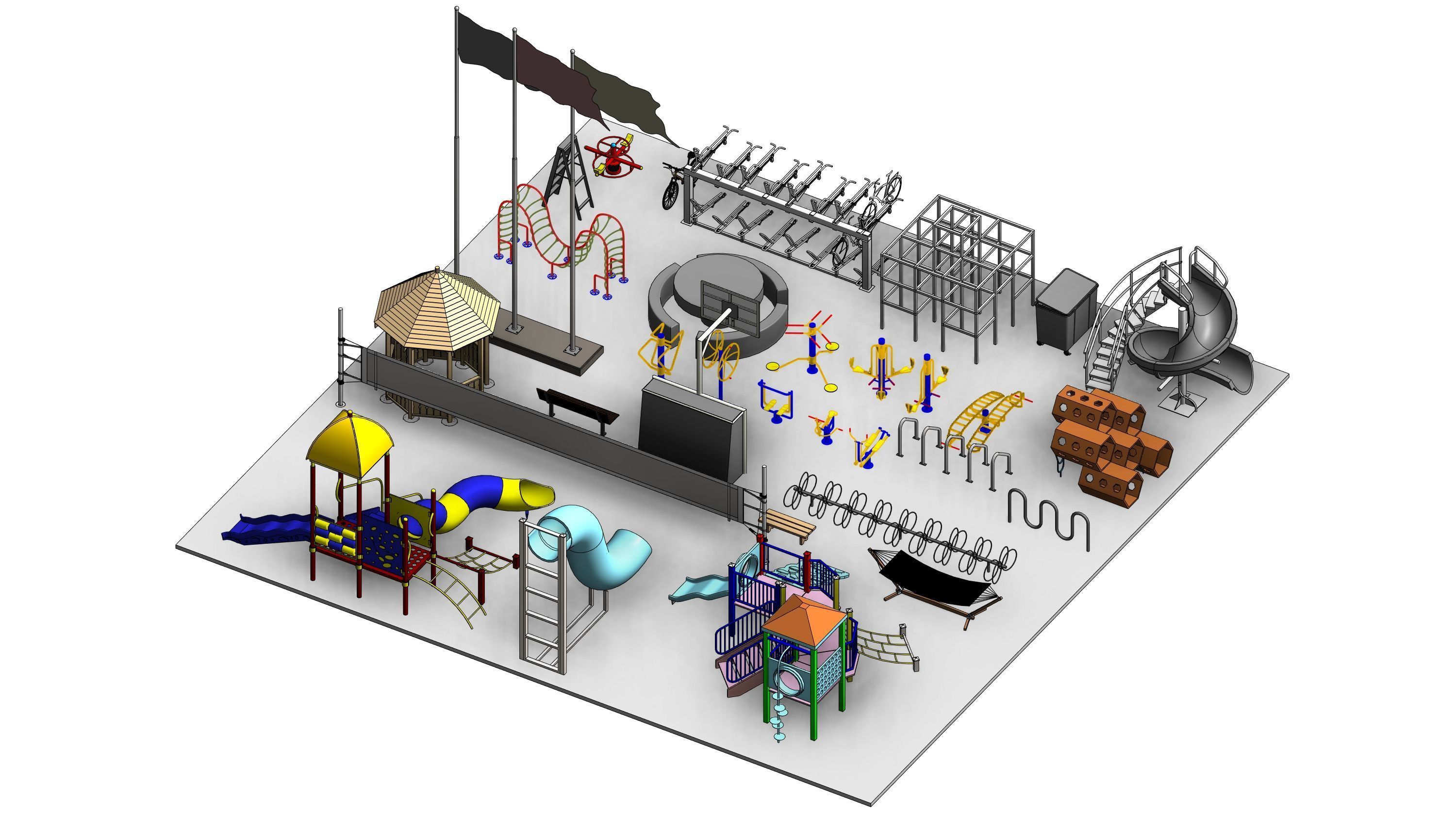 Park Revit Family Parameter 3D model_3