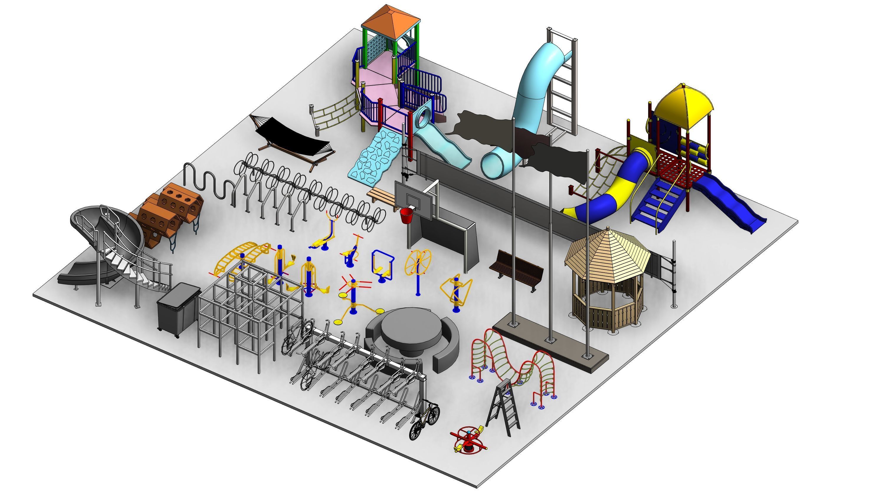 Park Revit Family Parameter 3D model_1