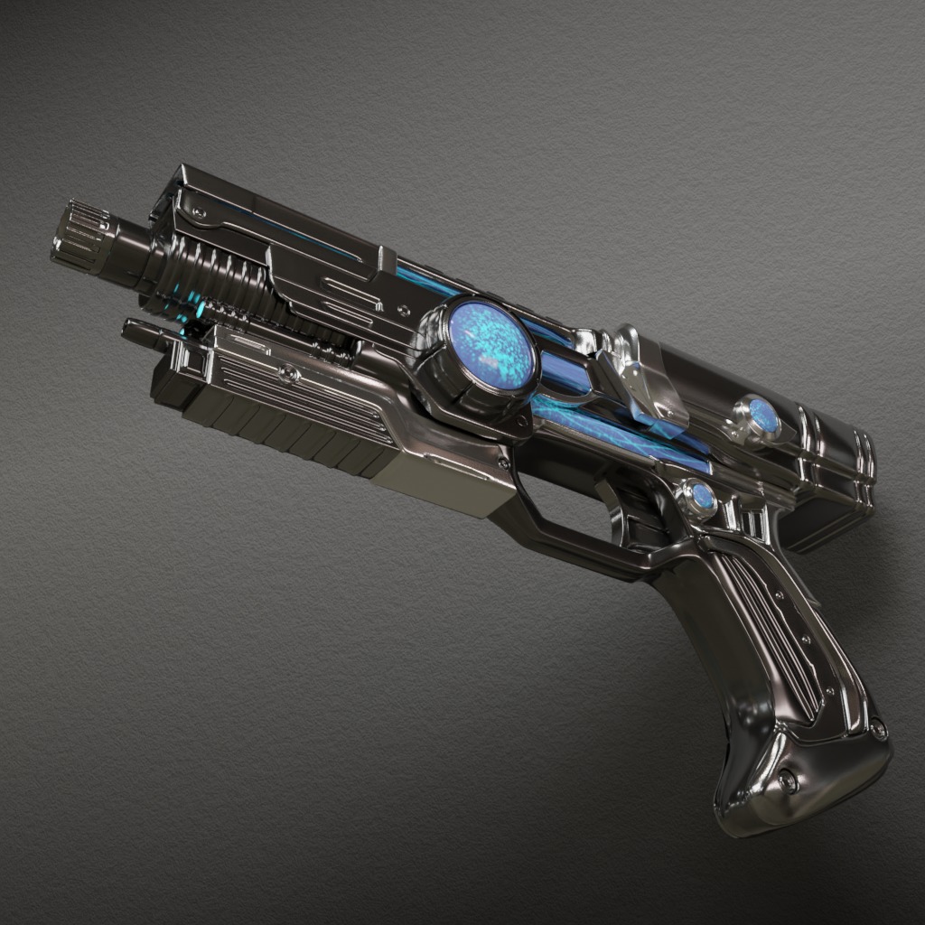 Sci-fi Watergun Free 3D model_4