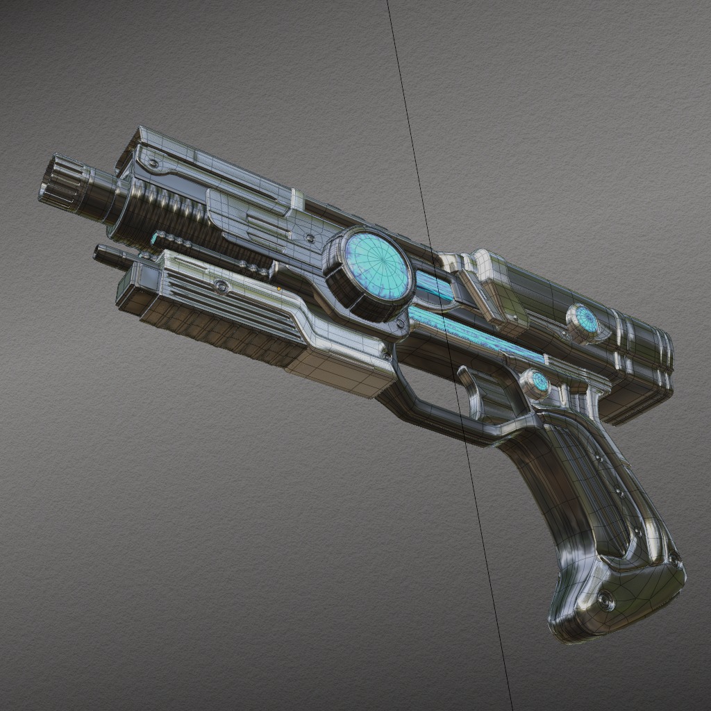 Sci-fi Watergun Free 3D model_5