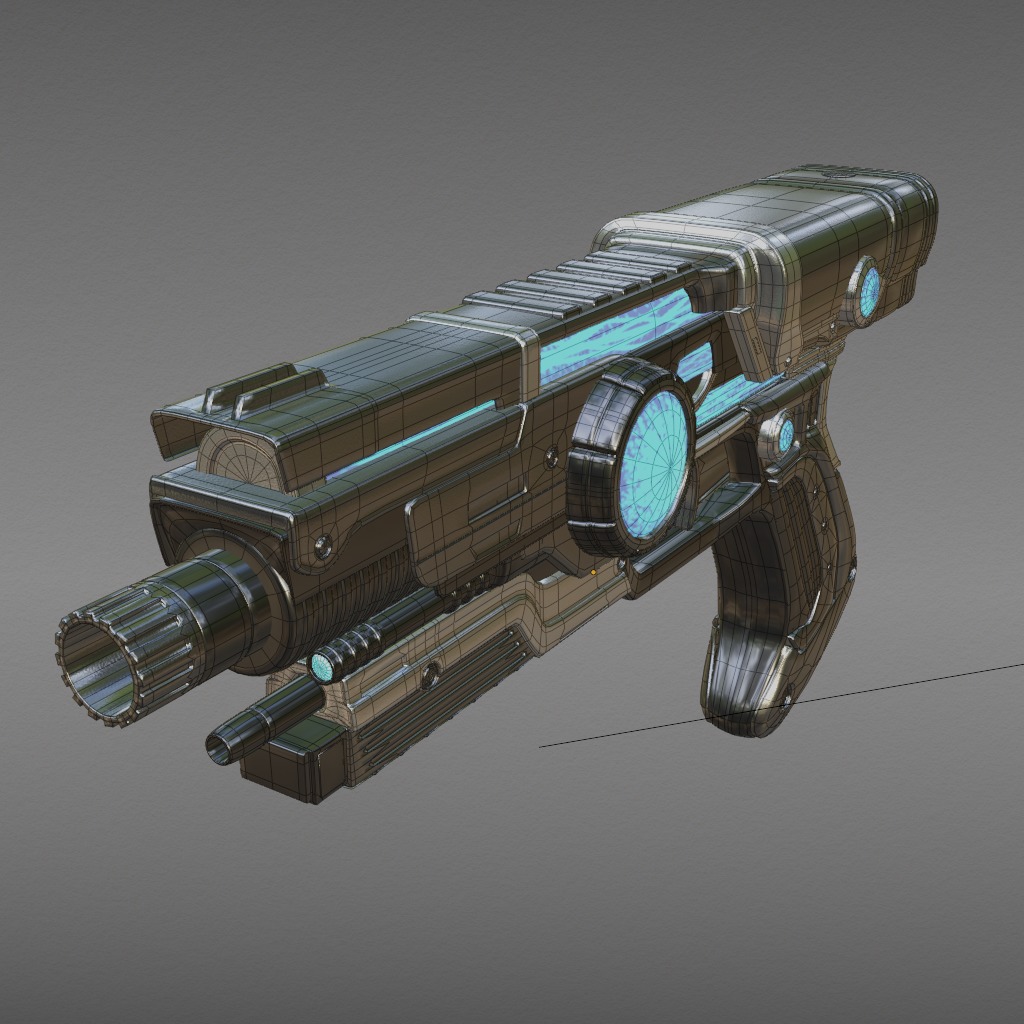 Sci-fi Watergun Free 3D model_3