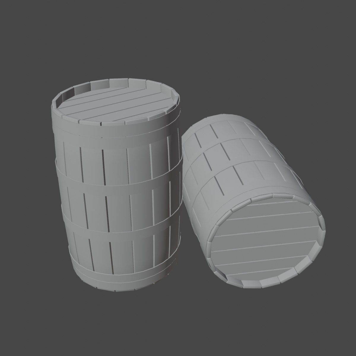 Wooden Barrel 02 3D model_8