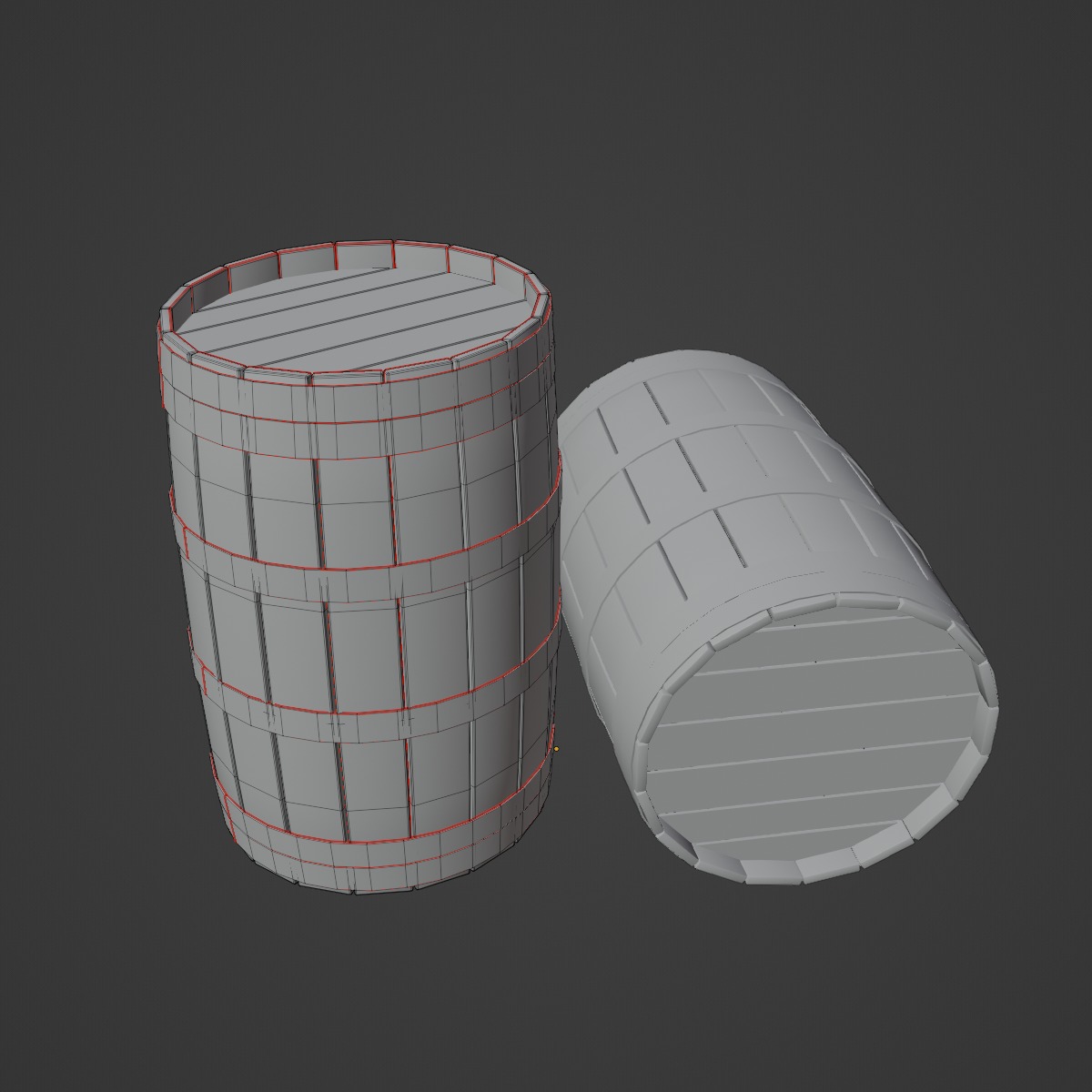 Wooden Barrel 02 3D model_9