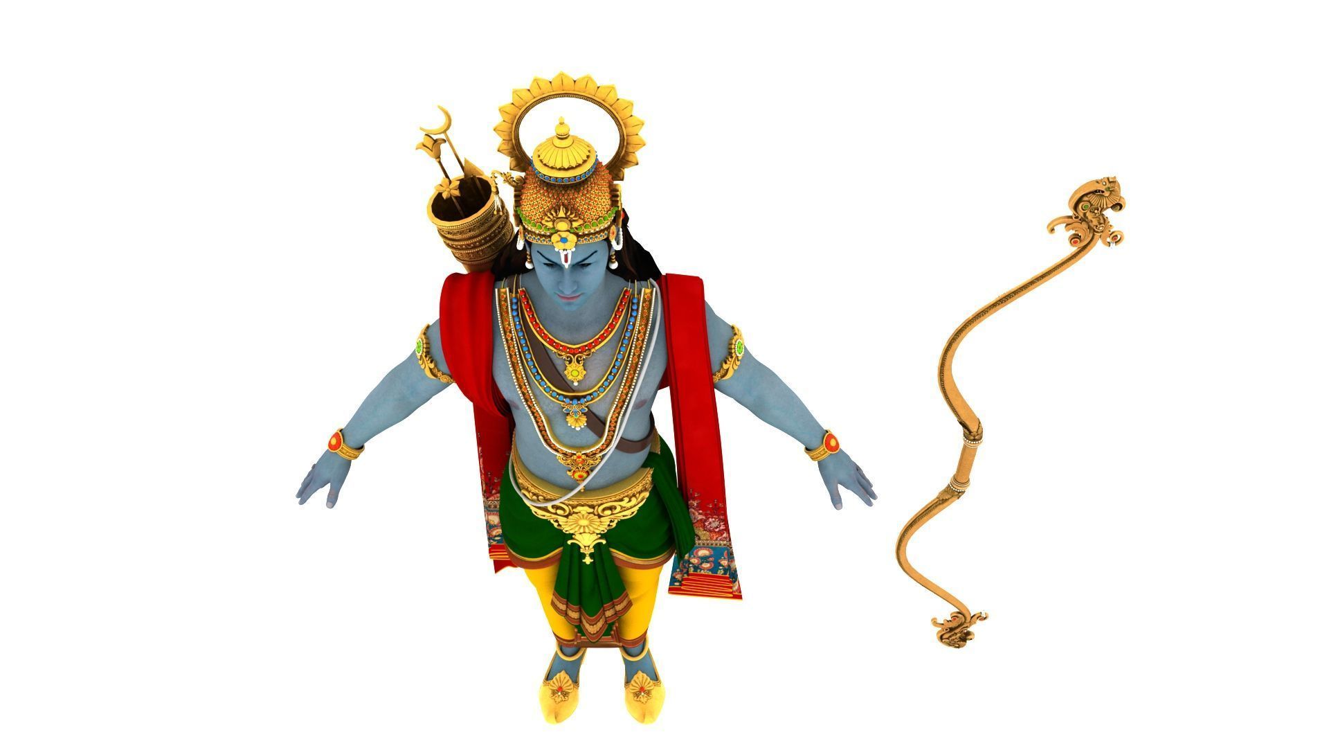 Lord ram t pose 3D model_3