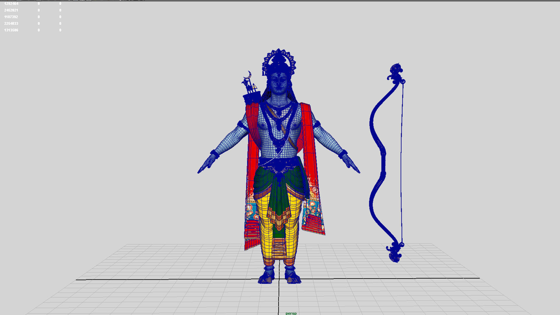 Lord ram t pose 3D model_13