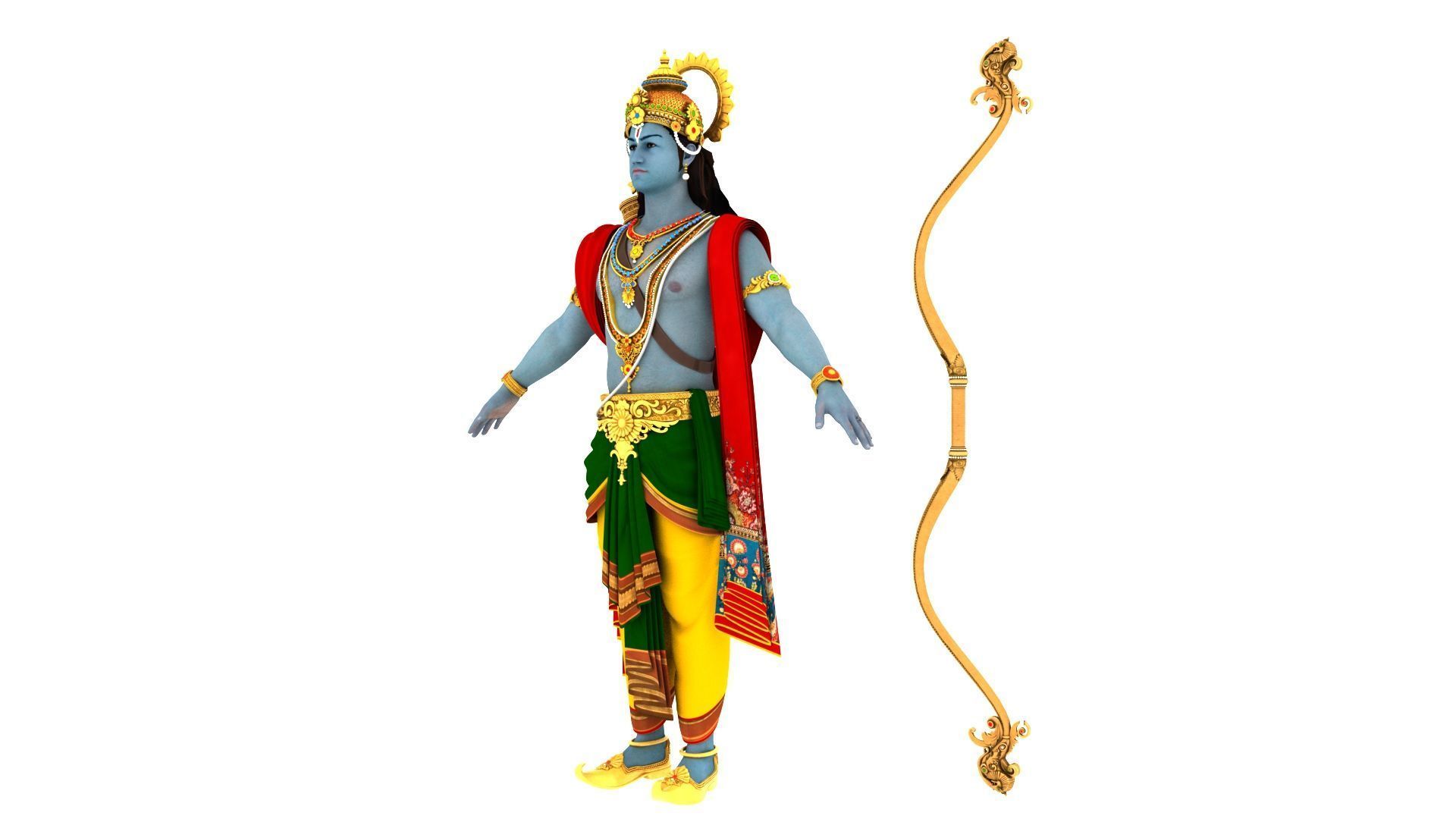 Lord ram t pose 3D model_17