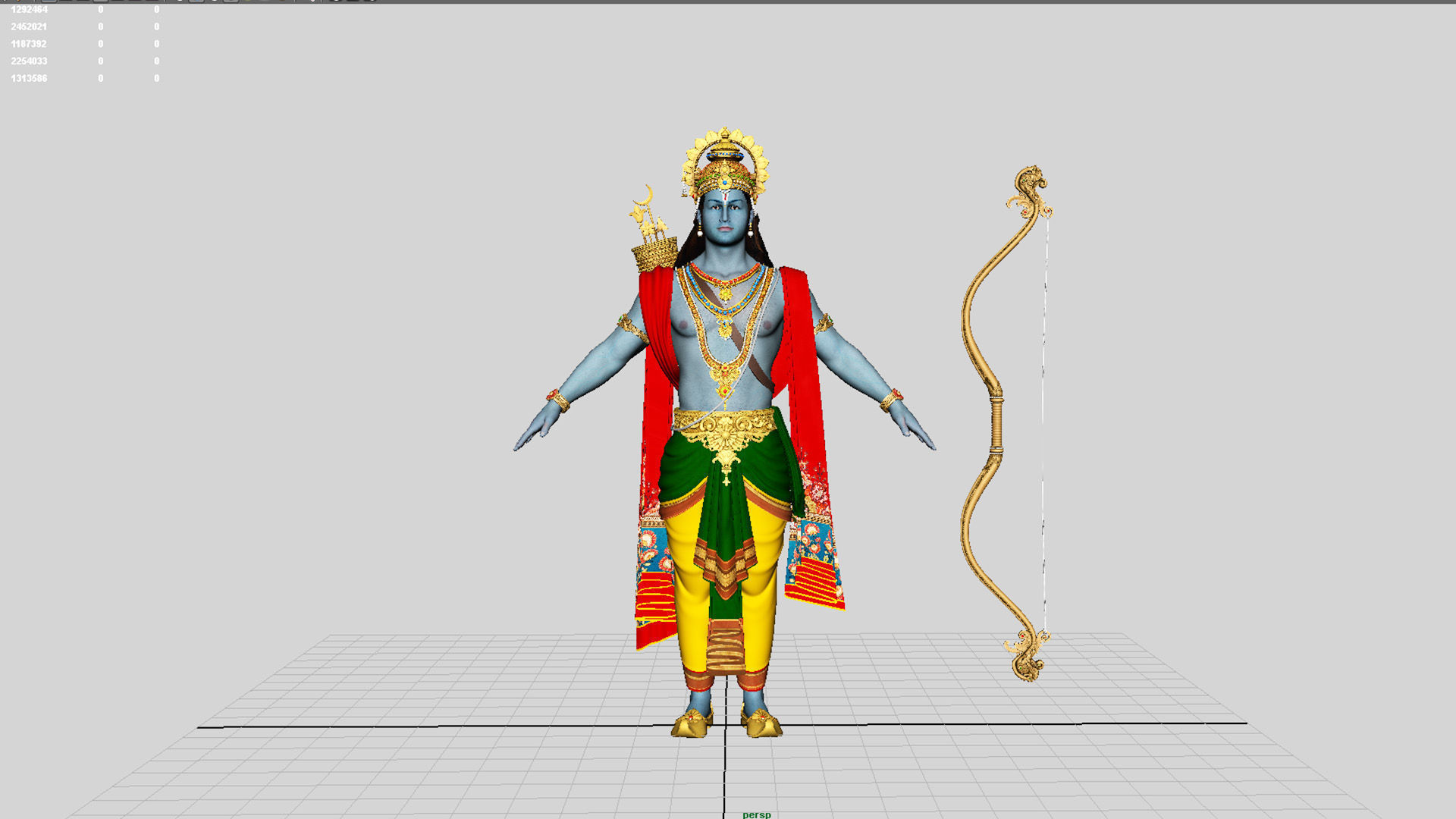 Lord ram t pose 3D model_15