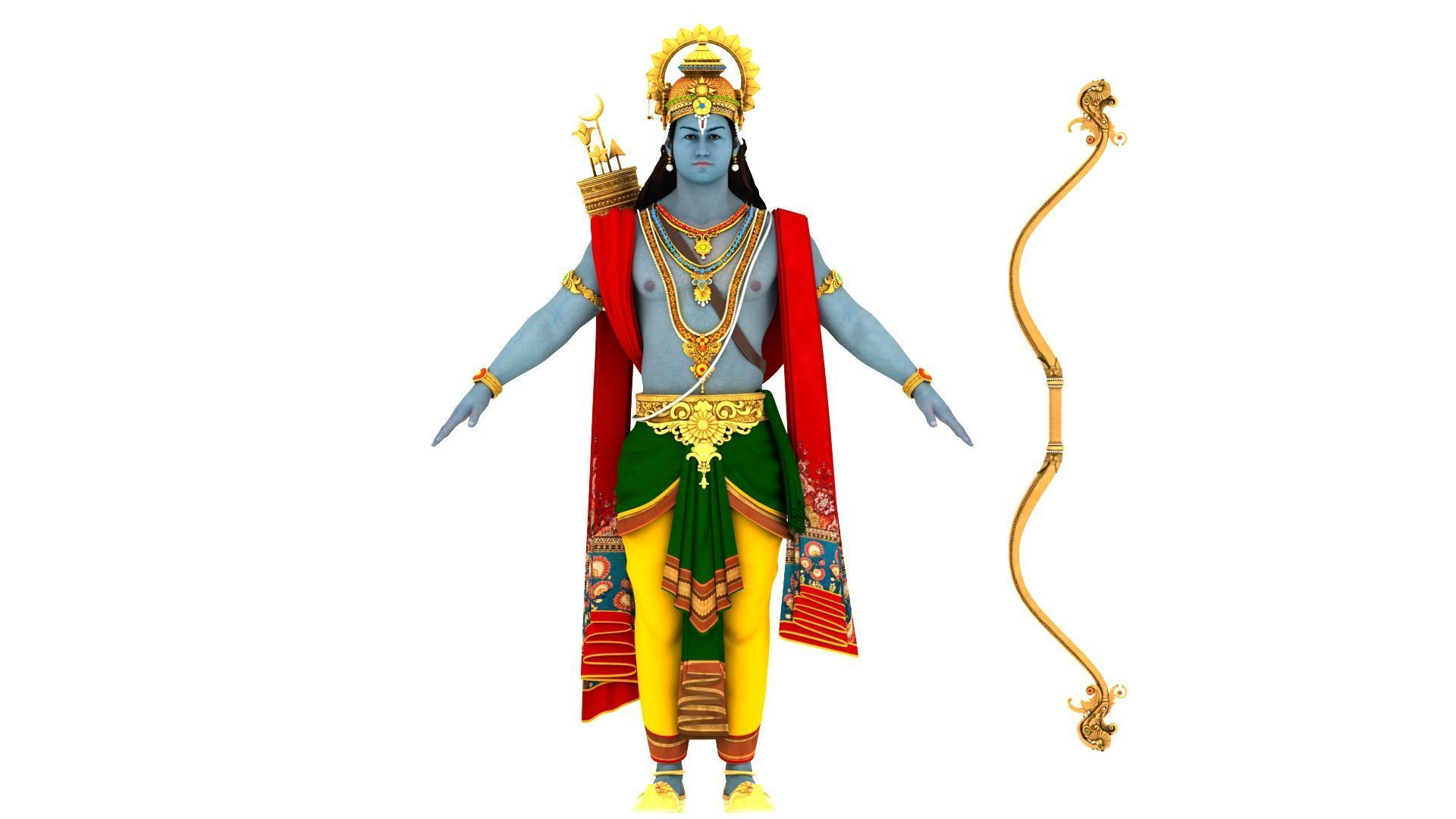 Lord ram t pose 3D model_11