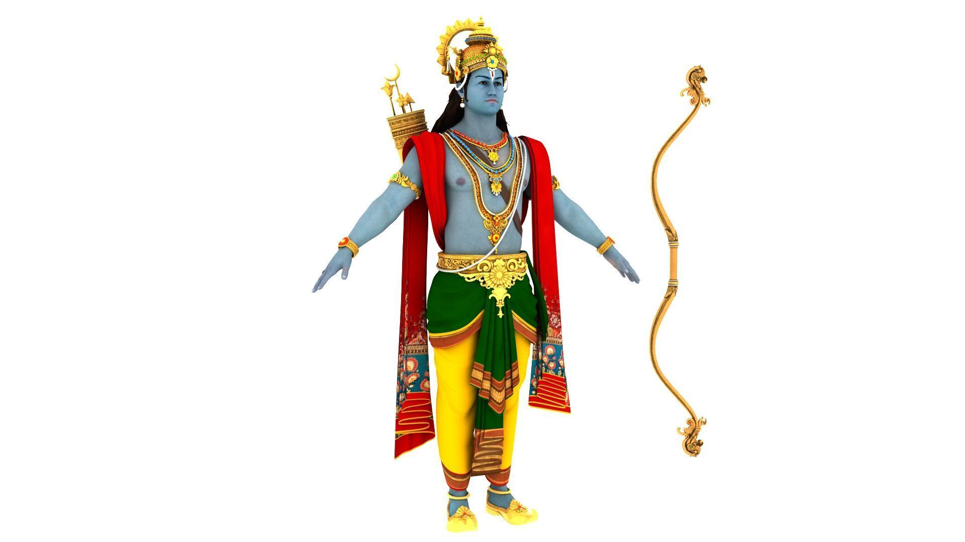 Lord ram t pose 3D model_21