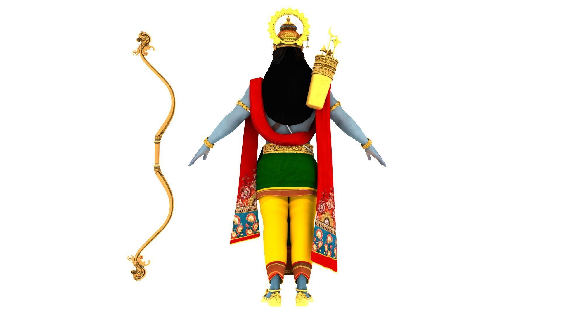 Lord ram t pose 3D model_19