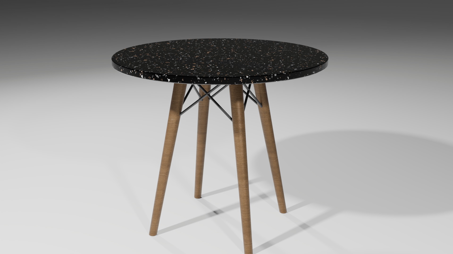 Round Coffee Table Low-poly 3D model_7