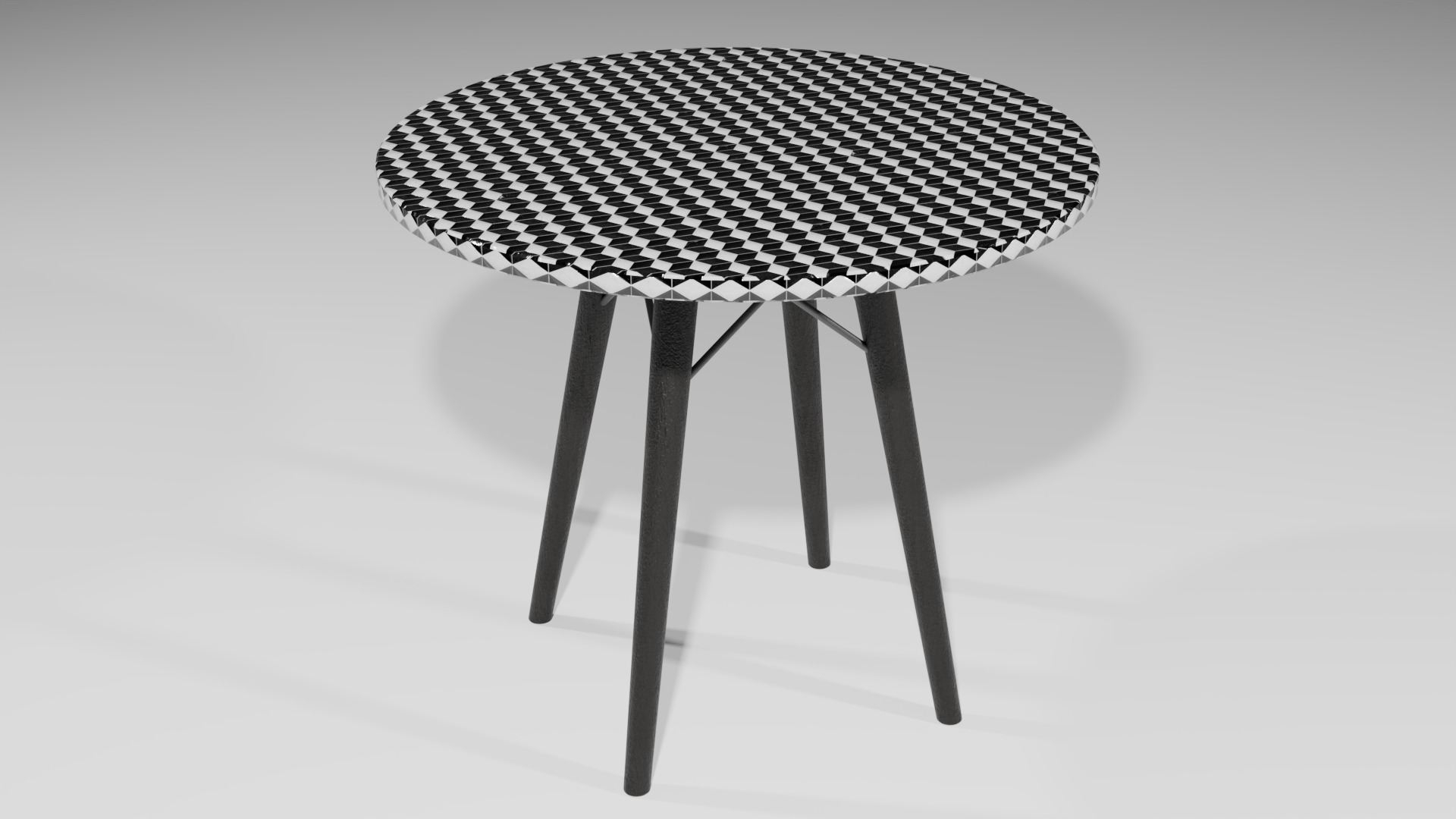 Round Coffee Table Low-poly 3D model_13