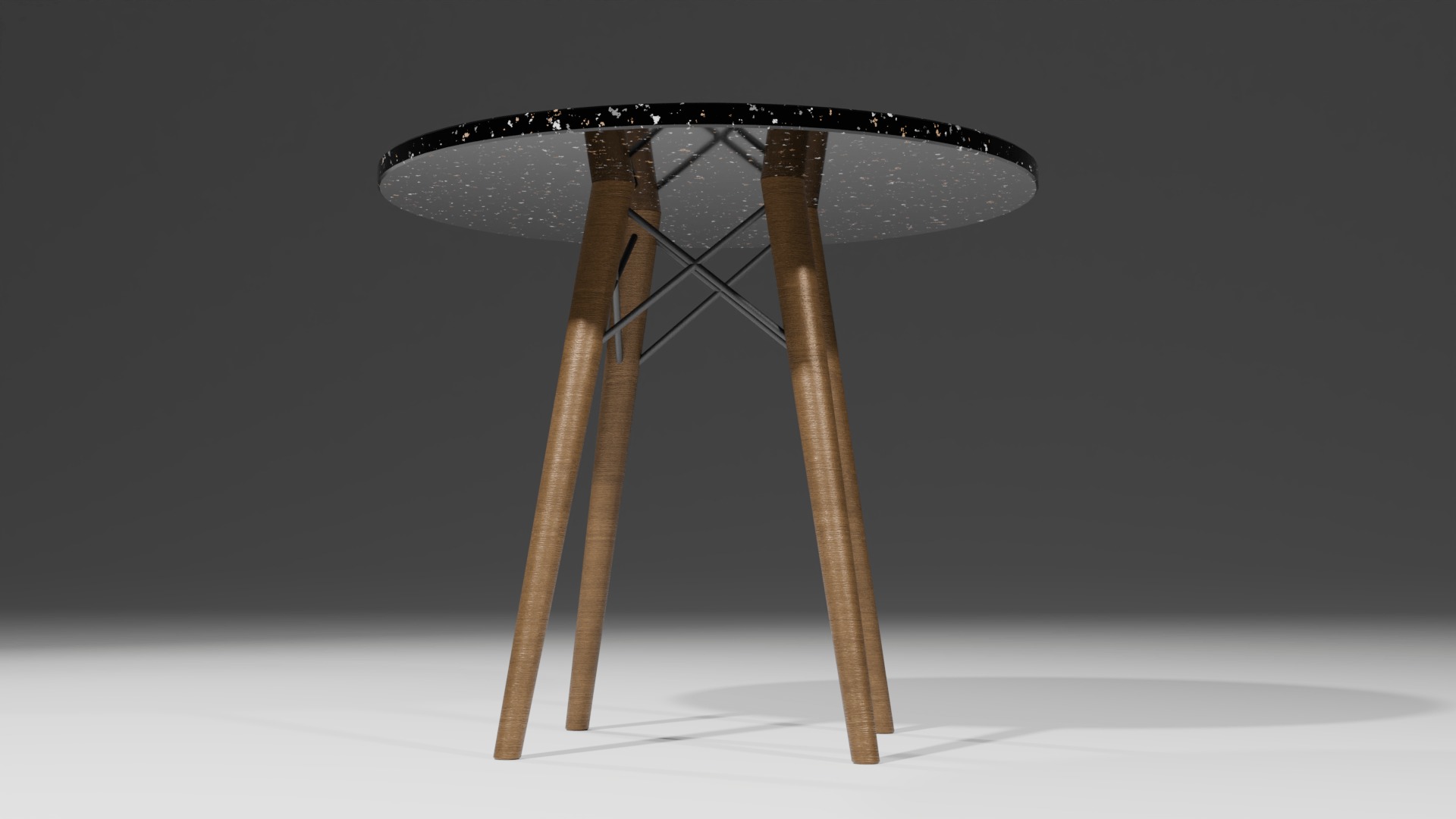 Round Coffee Table Low-poly 3D model_4