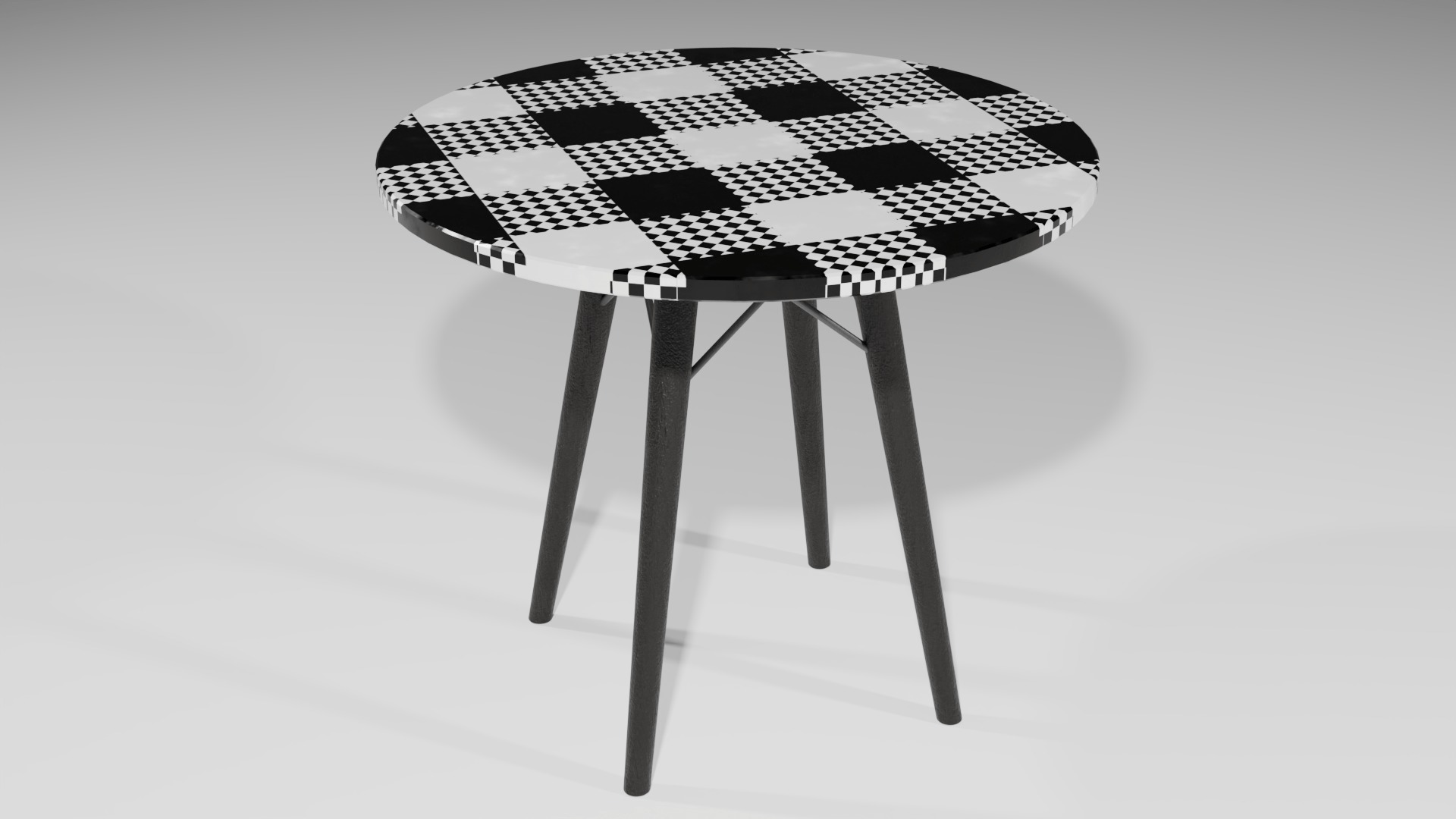 Round Coffee Table Low-poly 3D model_12