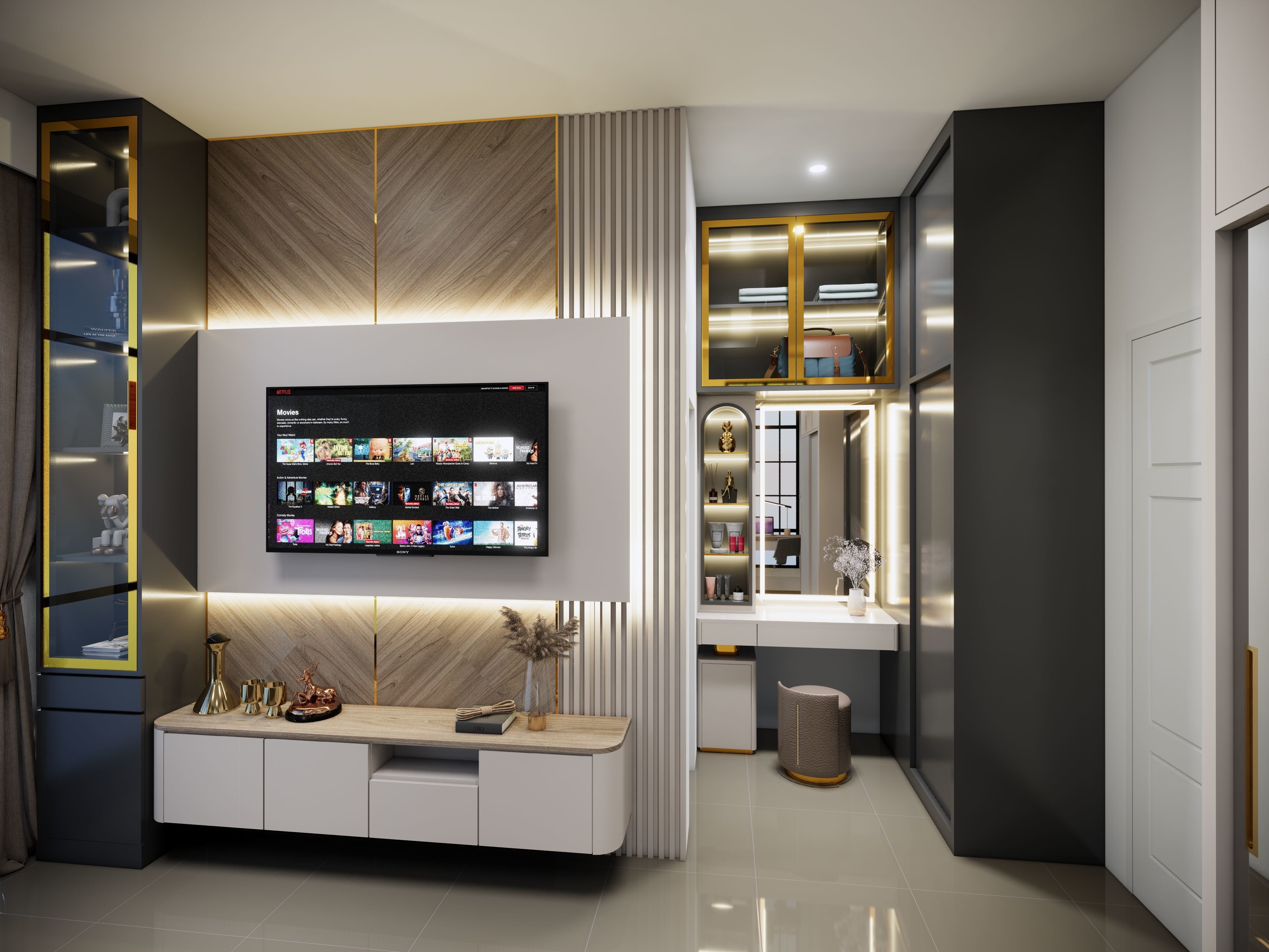 Scene Enscape Render Master Bedroom Classic Modern 3D model 3D model_4