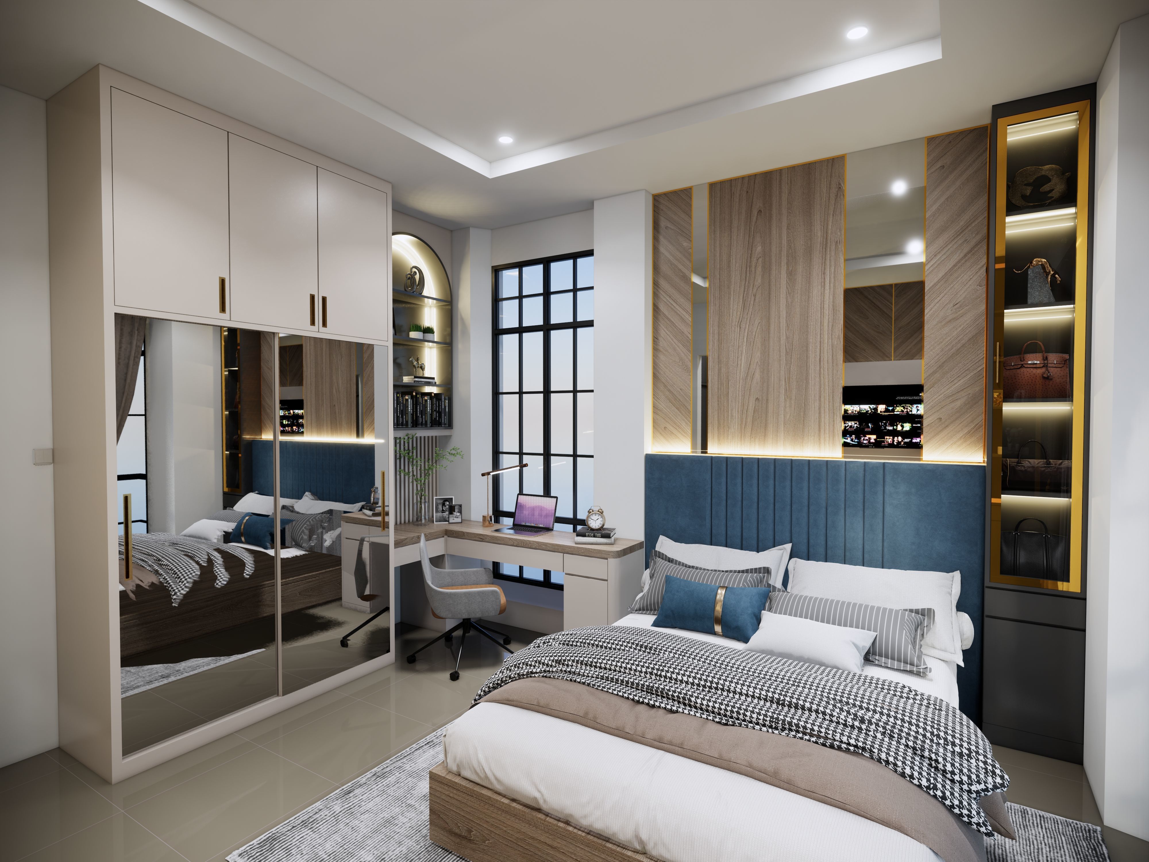 Scene Enscape Render Master Bedroom Classic Modern 3D model 3D model_1